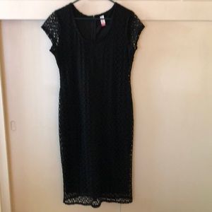 Black lace dress, capped sleeve